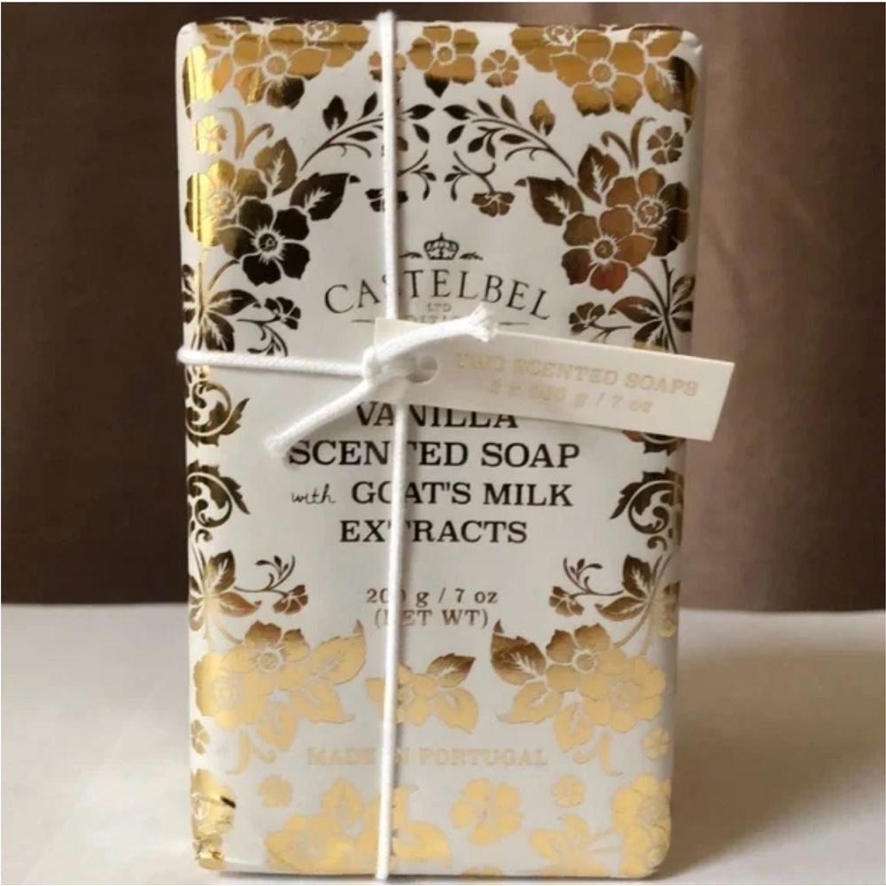 Luxurious Gold and White Hand Soap with Ornate Design